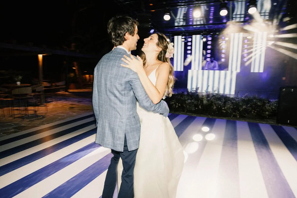 First dance on a striped floor