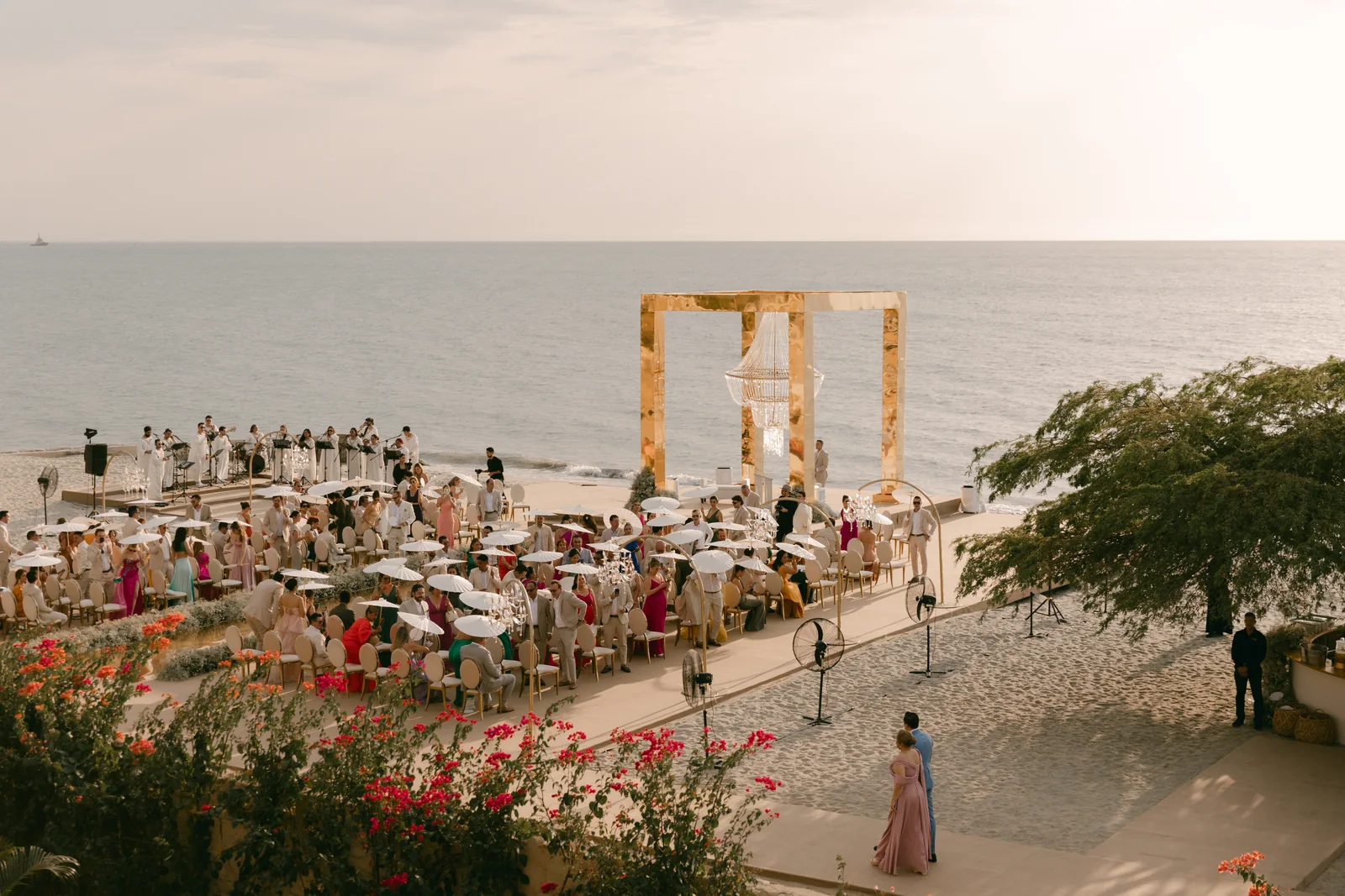 Beach ceremony at sunset